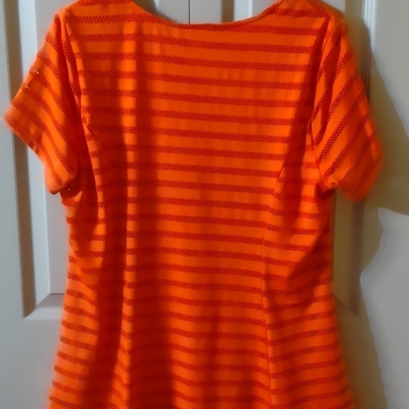 Isaac Mizrah Live Womens Medium Striped Short Sleeve Shirt Blouse Top - Picture 5 of 5
